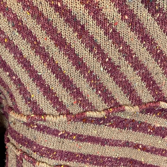 GIL AIMBEZ for STATIC Vintage 80's Striped Wool Blend Cowl Neck Sweater Dress-S - Picture 7 of 9